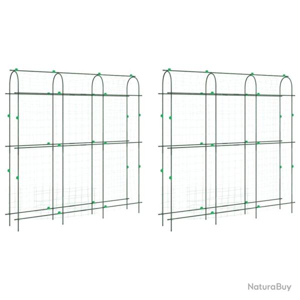 Lot de 2 treillis de jardin en U ajustable 181 x 31 x 182,5 cm stable design vert 02_0055606