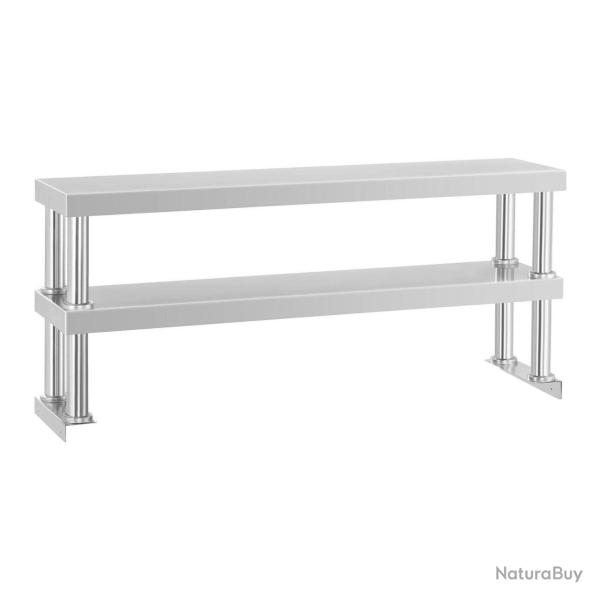 �tag�re d'appoint professionnel 120 cm 2 niveaux acier inoxydable 14_0001498