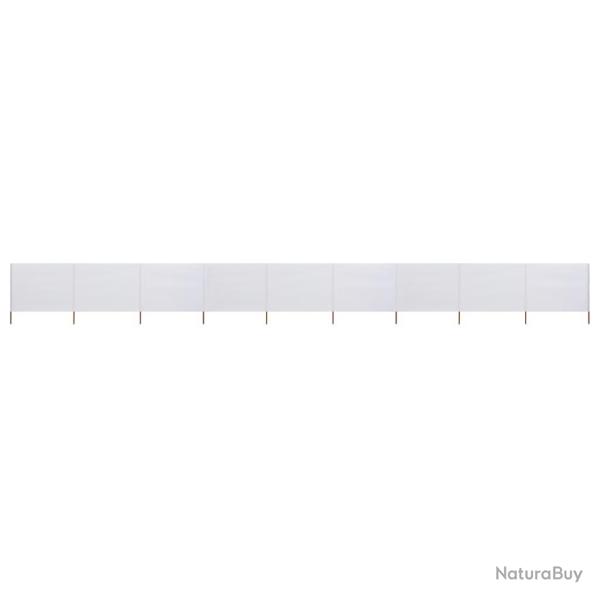 Brises-vue paravent 9 panneaux tissu 1200 x 120 cm blanc sable 02_0008855