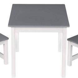 Table pour enfants avec 2 chaises blanc-gris 19_0000199