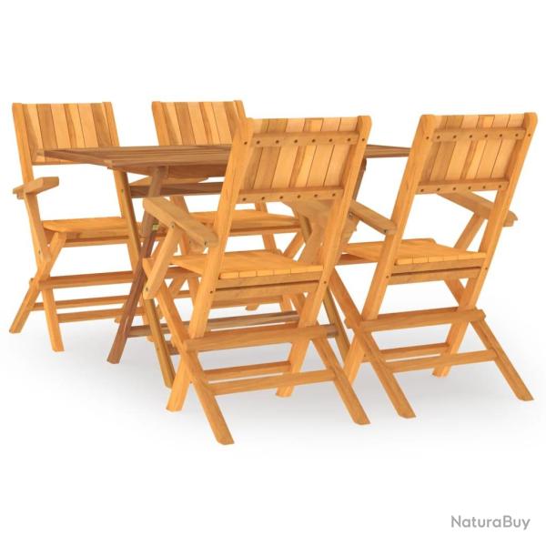 Ensemble � d�ner salon de jardin meuble d'ext�rieur 5 pi�ces bois de teck massif 02_0014301
