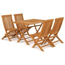 Salon de jardin meuble d'ext&eacute;rieur ensemble de mobilier 5 pi&egrave;ces bois de teck massif 02_0016570