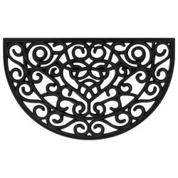 Tapis de porte demi-rond 45 x 75 cm antid&eacute;rapant durable int&eacute;rieur ext&eacute;rieur en caoutchouc noir 02_
