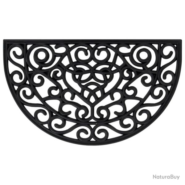 Tapis de porte demi-rond 45 x 75 cm antid�rapant durable int�rieur ext�rieur en caoutchouc noir 02_