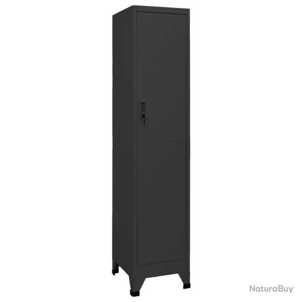 Armoire � casiers moderne design bureau 38 x 45 x 180 cm rangement s�curis� en acier anthracite 02_