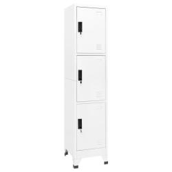 Armoire &agrave; casiers moderne bureau 38 x 45 x 180 cm avec 3 portes verrouillables en acier blanc 02_00
