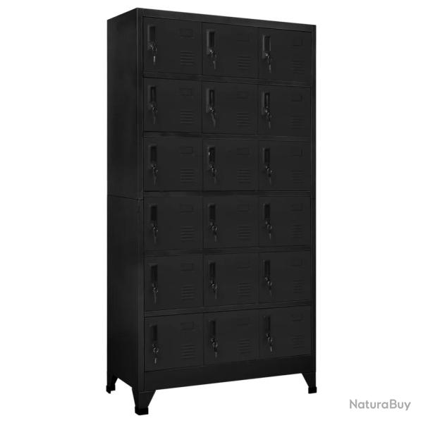 Armoire � casiers moderne de rangement 90 x 40 x 180 cm 18 portes verrouillables style bureau en ac