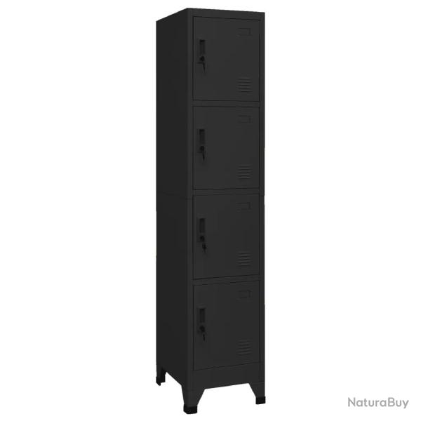 Armoire � casiers moderne 38 x 45 x 180 cm avec 4 portes verrouillables ambiance bureau en acier no
