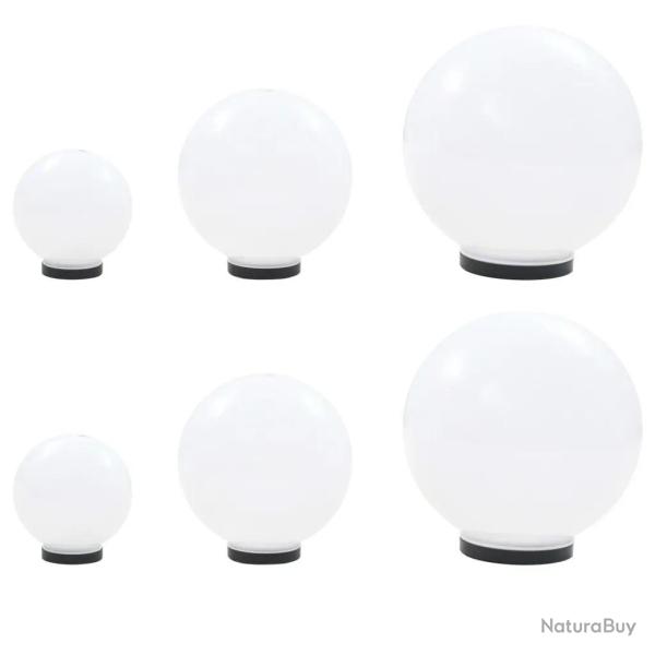 Lot de 6 lampes � LED d�coratives sph�riques 20 x 30 x 40 cm jardin ambiance cosy en PMMA blanc 02_