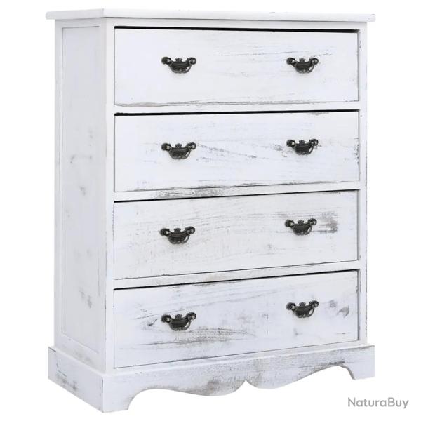 Armoire � tiroirs moderne pratique 60 x 30 x 75 cm en bois blanc 02_0046461