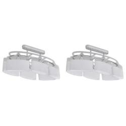 Lot de 2 plafonniers design moderne ellipso&iuml;dal 55 x 25 x 27 cm en m&eacute;tal chrom&eacute; 02_0046389