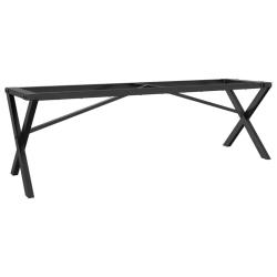 Pieds de table basse cadre en X noir 140 x 30 x 43 cm robustes et stables style industriel en acier