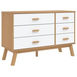 Armoire &agrave; tiroirs scandinave 111 x 42 x 73,5 cm grand espace de rangement finition mate en bois de