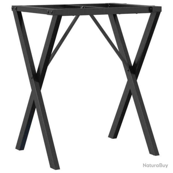 Pieds de table � manger cadre en X 60 x 50 x 73 cm robustes modernes en acier noir 02_0047241
