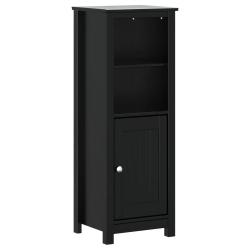 Armoire de salle de bain rangement 40 x 34 x 110 cm design moderne finition mate en pin noir 02_004