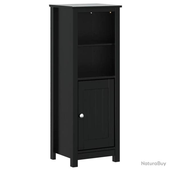 Armoire de salle de bain rangement 40 x 34 x 110 cm design moderne finition mate en pin noir 02_004