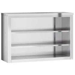 Armoire murale de cuisine en acier inoxydable 110 x 40 x 75 cm design moderne avec 2 &eacute;tag&egrave;res coule