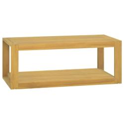 Armoire murale salle de bain rangement bois design &eacute;l&eacute;gant 90 x 45 x 35 cm en teck naturel 02_00469