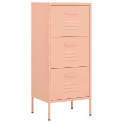 Armoire de rangement pratique hauteur ajustable 42,5 x 35 x 101,5 cm en acier rose 02_0046872