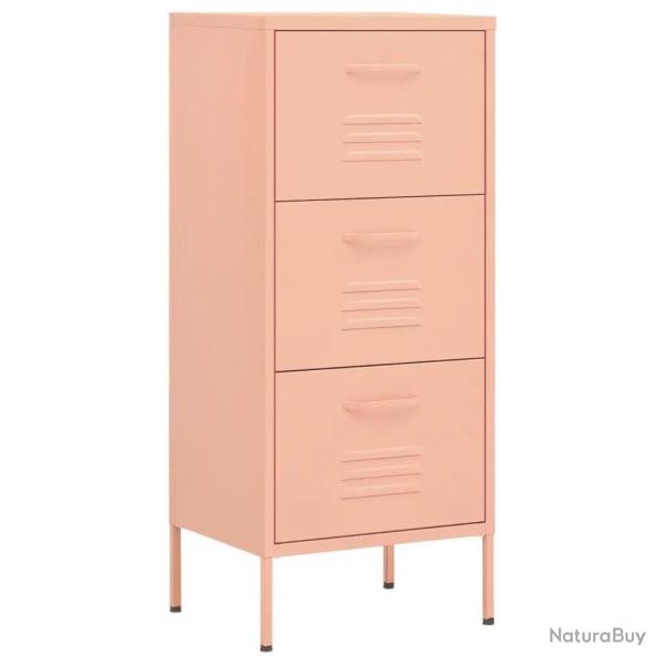 Armoire de rangement pratique hauteur ajustable 42,5 x 35 x 101,5 cm en acier rose 02_0046872