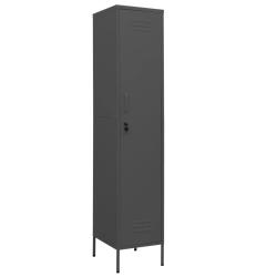 Armoire &agrave; casiers moderne 35 x 46 x 180 cm avec 4 &eacute;tag&egrave;res ajustables d&eacute;co bureau en acier anthraci