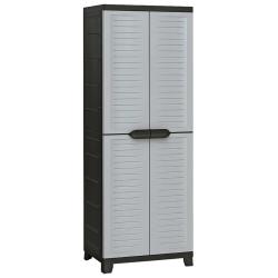 Armoire de rangement compacte 65 x 45 x 181 cm avec &eacute;tag&egrave;res r&eacute;glables design moderne en plastique