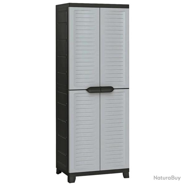 Armoire de rangement compacte 65 x 45 x 181 cm avec �tag�res r�glables design moderne en plastique