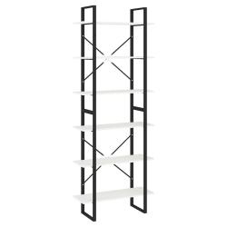 Armoire haute espace de rangement 80 x 30 x 210 cm style industriel finition mate en bois de pin bl