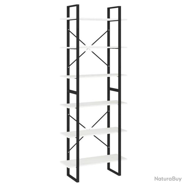 Armoire haute espace de rangement 80 x 30 x 210 cm style industriel finition mate en bois de pin bl