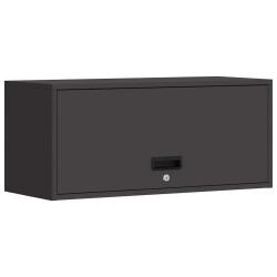 Armoire murale chic moderne espace gain garage 80 x 33 x 35 cm en acier noir 02_0052849
