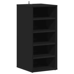 Armoire &agrave; chaussures noire moderne fixable mur ou sol 31,5 x 35 x 70 cm en agglom&eacute;r&eacute; noir 02_0047963