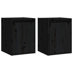 Lot de 2 armoires murales pratiques contemporaines d&eacute;coration 30 x 30 x 40 cm en bois de pin massif