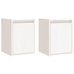 Lot de 2 armoires murales en bois de pin massif 30 x 30 x 40 cm pratique d&eacute;coratif en bois blanc 02