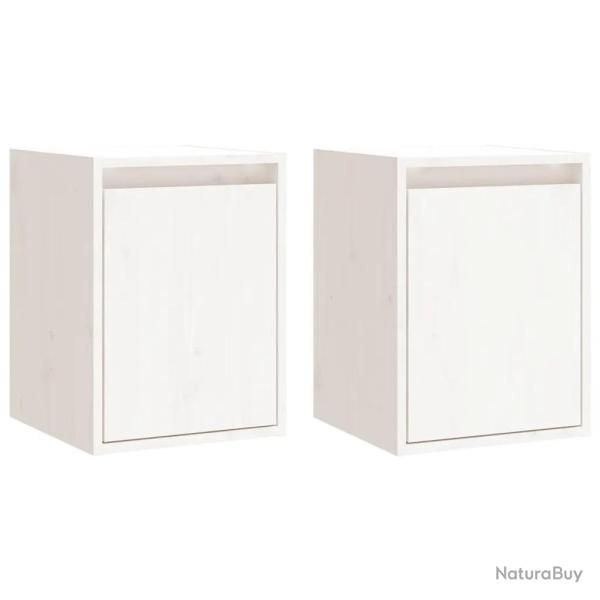 Lot de 2 armoires murales en bois de pin massif 30 x 30 x 40 cm pratique d�coratif en bois blanc 02