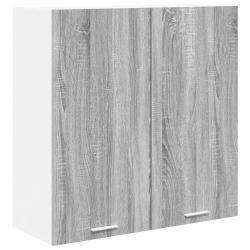 Armoire suspendue moderne grand espace de rangement 80 x 31 x 80 cm en bois d'ing&eacute;nierie gris sonom