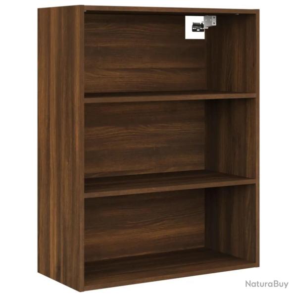 Armoire murale suspendue avec 3 compartiments fonction de rangement 69,5 x 32,5 x 90 cm en bois d'i