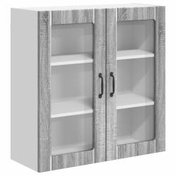 Armoire de cuisine moderne fonctionnelle rangement pratique 80 x 31 x 80 cm en bois d'ing&eacute;nierie gr