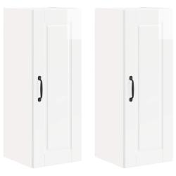Lot de 2 armoires murales de cuisine moderne rangement pratique 30 x 31 x 80 cm en bois d'ing&eacute;nieri