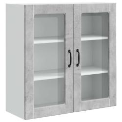 Armoire de cuisine moderne murale rangement pratique 80 x 31 x 80 cm en bois d'ing&eacute;nierie gris b&eacute;to