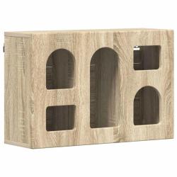 Armoire suspendue moderne design &eacute;pur&eacute; rangement multifonctionnel 60 x 20 x 40 cm en bois d'ing&eacute;nie