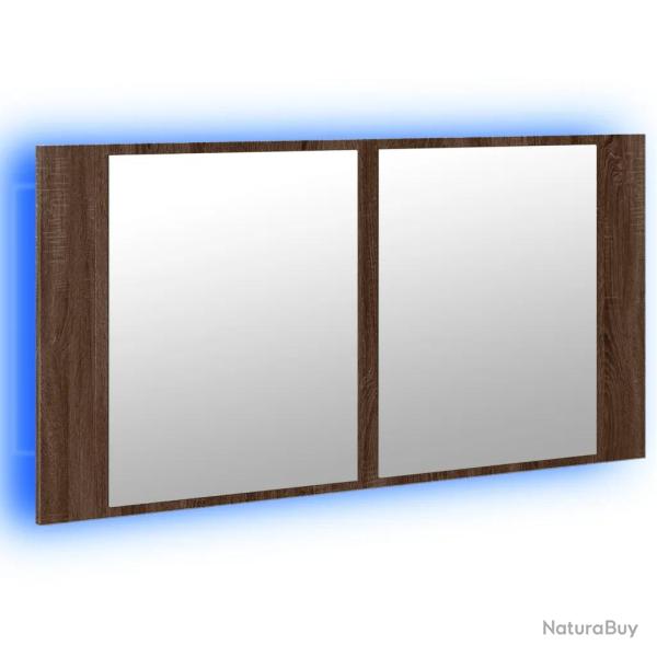 Armoire � miroir � LED pour salle de bain 90 x 12 x 45 cm rangement ergonomique design moderne en b