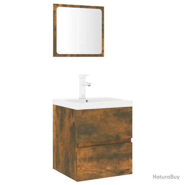 Ensemble de meubles de salle de bain moderne rangement pratique 41 x 38,5 x 45 cm en bois d'ing�nie