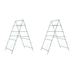 Treillis de jardin en forme de A pour plantes grimpantes 99 x 90 x 175,5 cm en acier vert 02_0055605