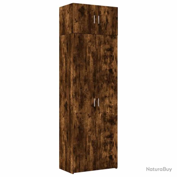 Armoire de rangement haute en bois d'ing�nierie 70 x 42,5 x 225 cm �conomie d'espace style contempo