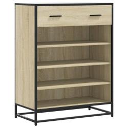 Armoire &agrave; chaussures ch&ecirc;ne sonoma 75 x 38 x 97,5 cm avec 4 compartiments design moderne en bois d'i