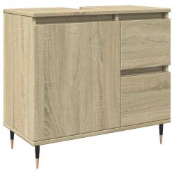Meuble lavabo de salle de bain avec rangement 65 x 33 x 60 cm design industriel finition en bois d'