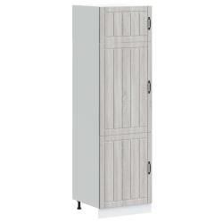 Armoire de cuisine Lucca 60 x 57 x 207 cm grand espace de rangement pratique en bois d'ing&eacute;nierie s