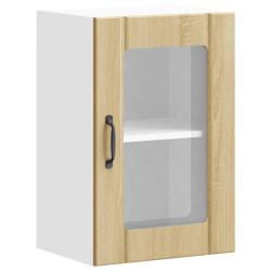 Armoire murale de cuisine avec porte en verre 40 x 31 x 60 cm pratique design ch&ecirc;ne sonoma 02_00501