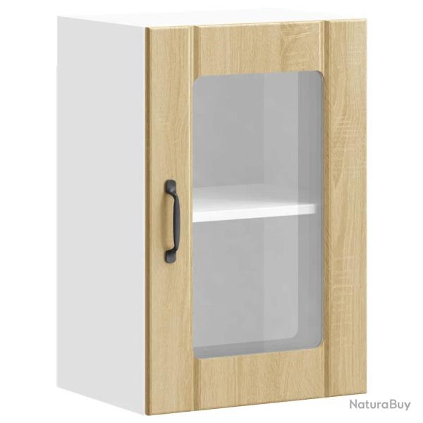 Armoire murale de cuisine avec porte en verre 40 x 31 x 60 cm pratique design ch�ne sonoma 02_00501