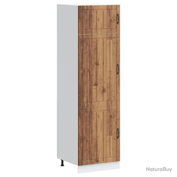 Armoire de cuisine Lucca r�glable 60 x 57 x 207 cm grand espace de rangement design vintage en bois